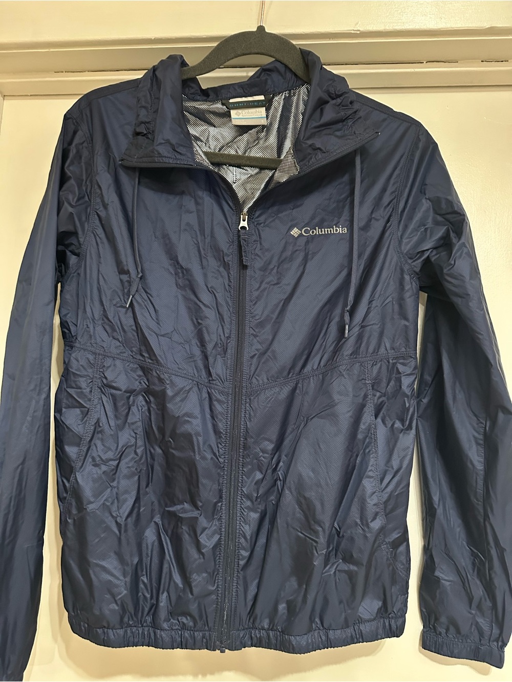 Columbia Women's Navy Blue Lightweight Packable Jacket Size Small